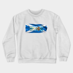 EILEAN DONAN - Castle Scotland with Flag Crewneck Sweatshirt